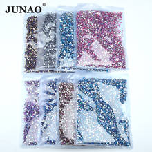 JUNAO Wholesale 100 Gross SS6 8 10 12 16 20 30 Crystal Pink Violet Flat Back Glass Rhinestone Bulk Glue on Nail Decoration Stone 2024 - buy cheap