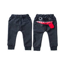 Toddler Kids Baby Boys Big Mouth Monster Print Long Pants Bottom Joggy Leggings Trousers Cotton Baggy Jogger Clothes 0-4Y 2024 - buy cheap