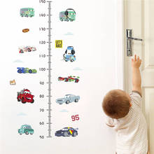 Яркие Мультяшные автомобильные наклейки на стену для детской комнаты, измерение высоты, украшение для спальни мальчика, схема роста, наклейки, декор для комнаты мальчика 2024 - купить недорого