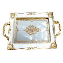 European Vintage Cake Trays Gold Mirror Glass Cupcake Plate Perfume Holder Mirrored Makeup Tray Wedding Party Home Decoratio 2024 - buy cheap