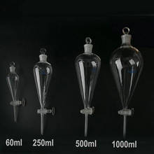 Embudo cónico de Separación en forma de pera y piriforma, tapón de vidrio para laboratorio de vidrio, 60/125/250/500/1000 ml, 1 unidad 2024 - compra barato