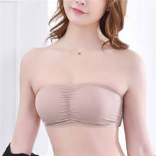 New Sexy Girl Wrapped Breasts Fashion One-word Thread Tube Top Without Steel Ring Gathered Thin Bra Five Colors Underwear 2024 - buy cheap