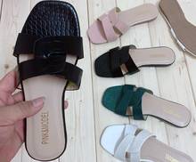 Sandálias femininas de couro, venda imperdível, sandálias para mulheres, rasteirinhas, material durável, antiderrapante, moda verão 2021 2024 - compre barato