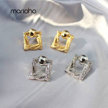 Retro Personality Metal Twist Texture Stud Earrings Gold Silver Color Hollow Geometric Earrings Design Jewelry Accessories Women 2024 - buy cheap