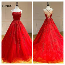 Yunuo vestidos longos de baile, com strass, apliques, vestido formal de baile para formatura 2024 - compre barato