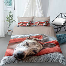 3D Duvet Cover Set Bedding Sets Comforter Cases Pillow Covers Full Twin Double Single Size Animal Whippet Custom Bed Linens 2024 - buy cheap
