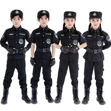 Fantasia militar de halloween de policial., conjunto de roupas de policial para meninos, para treino ao ar livre, para festa de carnaval. 2024 - compre barato