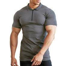 Polo-camisa masculina de manga curta, verão, com zíper, gola virada para baixo, 5 cores, casual, negócios, 2020 2024 - compre barato