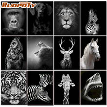 RUOPOTY 60×75cm Frame Animals Diy Painting By Numbers Canvas Drawing Handpainted Gift Wall Decor Kits 2024 - buy cheap