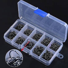 500pcs Carbon Steel Fish Jig Hooks With Hole Carp Fishing Hook With Tackle Box Fishing Tools 2024 - buy cheap