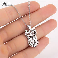 SMJEL Stainless Steel French Bulldog Necklaces Pendants for Women Kids Gold Chain Cute Dog Lover Jewelry Gifts Collier Femme 2024 - buy cheap
