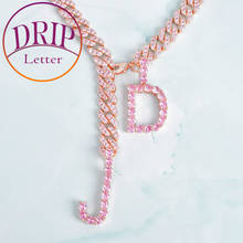 Drip Letter Tennis Letters Custom Name Necklace for Women Hip Hop Rock Street Fashion Jewelry 2022 Trend Pink 2024 - buy cheap