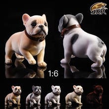 Jxk bulldog francês flocado 1/6, modelo estático jxk028 2024 - compre barato