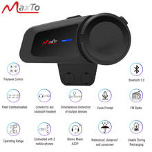 Maxto-Intercomunicador M2 impermeable para motocicleta, Casco con Bluetooth 1000, FM, MP3, interfono, auriculares, 6 conductores, 5,0 M 2024 - compra barato