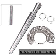 New 1 Set Metal  Finger Ring Sizer Gauge / Ring Mandrel Sizing Measuring Stick Jewelry Size Measure Tool 2024 - buy cheap