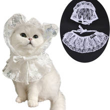 1set Pet Hat Breathable Neck Puppy Lace Skirt for Cat Supplies 2024 - buy cheap