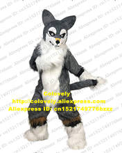 Disfraz de Mascota para adulto, traje de Mascota de zorro, Husky, perro, Lobo, personaje de dibujos animados, abre una figura de marca de negocios, color gris, zz7563 2024 - compra barato