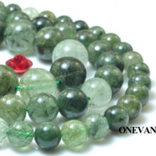 ONEVAN-pulsera de cuarzo verde rutilado Natural, brazalete de piedra suelta, collar, accesorios de joyería, diseño de fabricación de regalo 2024 - compra barato