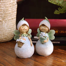 Creative Elf Angel Girl Resin Crafts Forest Fairy Sculpture Character Kawaii Miniature Figurines Desk Home Decoration 2Pcs 2024 - buy cheap