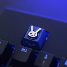 Teclado mecânico de metal, personalidade, liga de alumínio, capacete para chave de jogo ow dva, 1 peça 2024 - compre barato