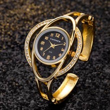 Reloj de pulsera de marca superior para Mujer, de lujo, analógico, de cuarzo, dorado 2024 - compra barato