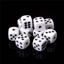 10pcs 16mm Dice Set White Black Point Drinking Dice Acrylic White Round Corner D6 Points Dice Club Party 2024 - buy cheap