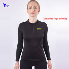 2020 Women Quick Dry Elastic Long Sleeve Yoga Top Half Zipper Sexy Black Sportswear T-shirts Fitness Gym Running Shirts Custom 2024 - buy cheap