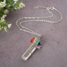 12pcs Wholesale Fashion Irregular White Crystal Natural Stone Pendant Necklace Bronze winding Long Necklaces Women Sweater Chain 2024 - buy cheap