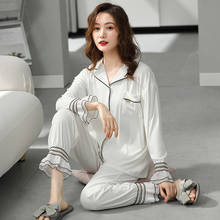 Spring Women's Modal Pajamas Set New Luxury Style Fashion Solid Color Sleepwear Cardigan Lapel Leisure Home Clothes Nightwear 2024 - buy cheap