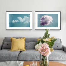 Póster abstracto con estampado de nubes frescas, pintura en lienzo, imágenes artísticas de pared para sala de estar, decoración del hogar de estilo nórdico 2024 - compra barato