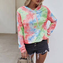 women Tie dye Spring Autumn hoodie 2021 Casual female long sleeve hooded sweatshirts jackets coat 2024 - buy cheap