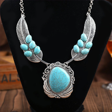 Classic Style Silver Plated Alloy Angel Wing with Green Turquoises Stone Pendant Link Chain Necklace Feather Jewelry 2024 - buy cheap
