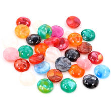 New Fashion 40pcs 10mm Mix Colors Built-in Shell Flat back Resin Cabochons Cameo-V6-33 2024 - buy cheap