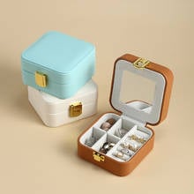 Women's Leather Jewelry Box Portable Household Display Case Square Travel Storage Rack for Necklace Ring Earrings 2024 - buy cheap