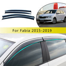 Для Skoda Fabia 2015 2016 2017 2018, комплект из 4 предметов, АБС-пластик, автомобильный дым окно дождевые зонты с внешней козырек дефлектор Гвардии Средства для укладки волос 2024 - купить недорого