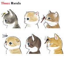 Three Ratels F235 Cute  Kawaii Mofu Sand kitty Cat Sticker Car Decal for Honda Accord Accessories  Vinyl Wrap 2024 - buy cheap