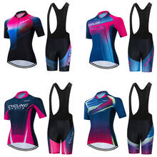 Conjunto de ropa de Ciclismo de LICRA para mujer, Jersey de manga corta con almohadilla de Gel, uniforme de bicicleta para mujer, traje deportivo de montaña, 2021 2024 - compra barato