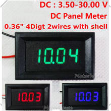 DC Panel 4 Digital LED Volt Voltage Meter+Shell  DC Voltmeter Car Battery 2-wires DC 3.5V 5V 12V 24V 30V Blue/Green/Red Display 2024 - buy cheap