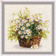 Новый прекрасных Счетный Набор для вышивания крестиком риолис 1478 Дейзи ромашки цветы 2024 - купить недорого