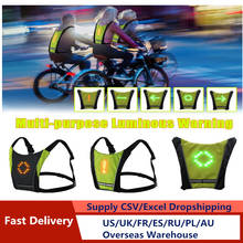 New 2022 LED Wireless cycling vest 20L MTB bike bag Safety LED Turn Signal Light Vest Bicycle Reflective Warning Vests with remo 2024 - buy cheap