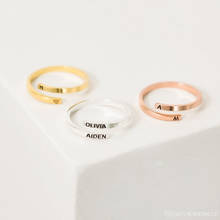 Anillo de nombre personalizado único, envoltura personalizada de oro, ajustable, para nueva mamá, madre e hija, regalo para Baby Shower 2024 - compra barato