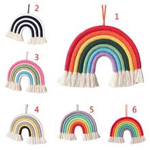 Nordic Hand-woven Boho Rainbow Tassel Rope Children Room Decoration Pendant 2024 - buy cheap
