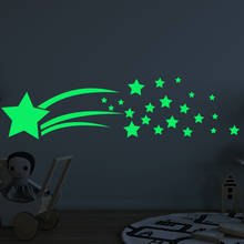 Светящаяся наклейка s звезды сияют в темноте детские комнаты DIY искусство настенные бумаги домашний декор окна спальни флуоресцентные наклейки 3D наклейки 2024 - купить недорого