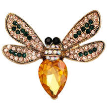 Fashion girl autumn winter coat bird bee brooch dragonfly animal insect alloy rhinestone brooches holiday gift 2024 - buy cheap