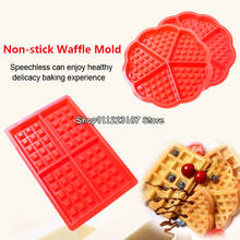 Baking mold Kitchen Waffle Mold Non-stick Cake Mould Makers Kitchen Silicone Waffle Bakeware 2024 - buy cheap