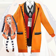 Chaqueta con capucha de Kakegurui Yomoduki Runa, traje de Cosplay de Yumeko Jabami, uniforme escolar japonés, peluca y disfraz 2024 - compra barato