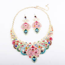 Luxurious Bridal Jewelry Sets Wedding Necklace Earring Set Bohemian Women Bridal Party Costume Accessories Indian Big Jewellery 2024 - buy cheap