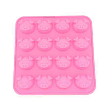 16 holes piggy silicone baking mold silicone pig chocolate cake mold Fondant cake decorating tools 2024 - buy cheap