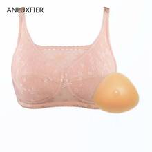 H4622 mulheres sutiã de mama artificial conjunto terno senhora seios falsos roupa interior feminino após a cirurgia do cancro da mama mastectomia lingerie 2024 - compre barato