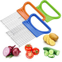 40# New Good Helper Kitchen Tools Tomato Onion Vegetables Slicer Cutting Aid Holder Guide Slicing Cutter Safe Fork Onion Slicer 2024 - buy cheap